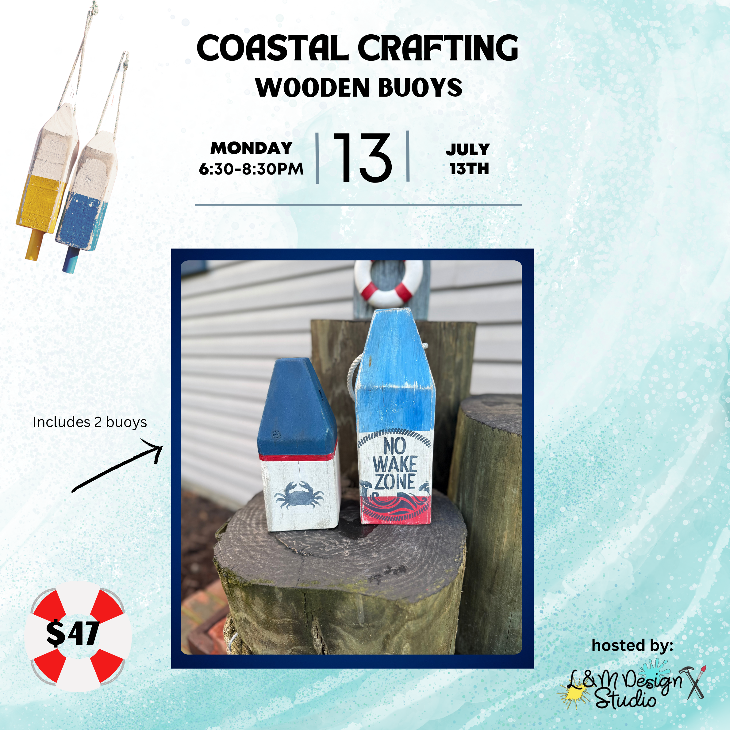 July 23- Coastal Crafting Wooden Buoys