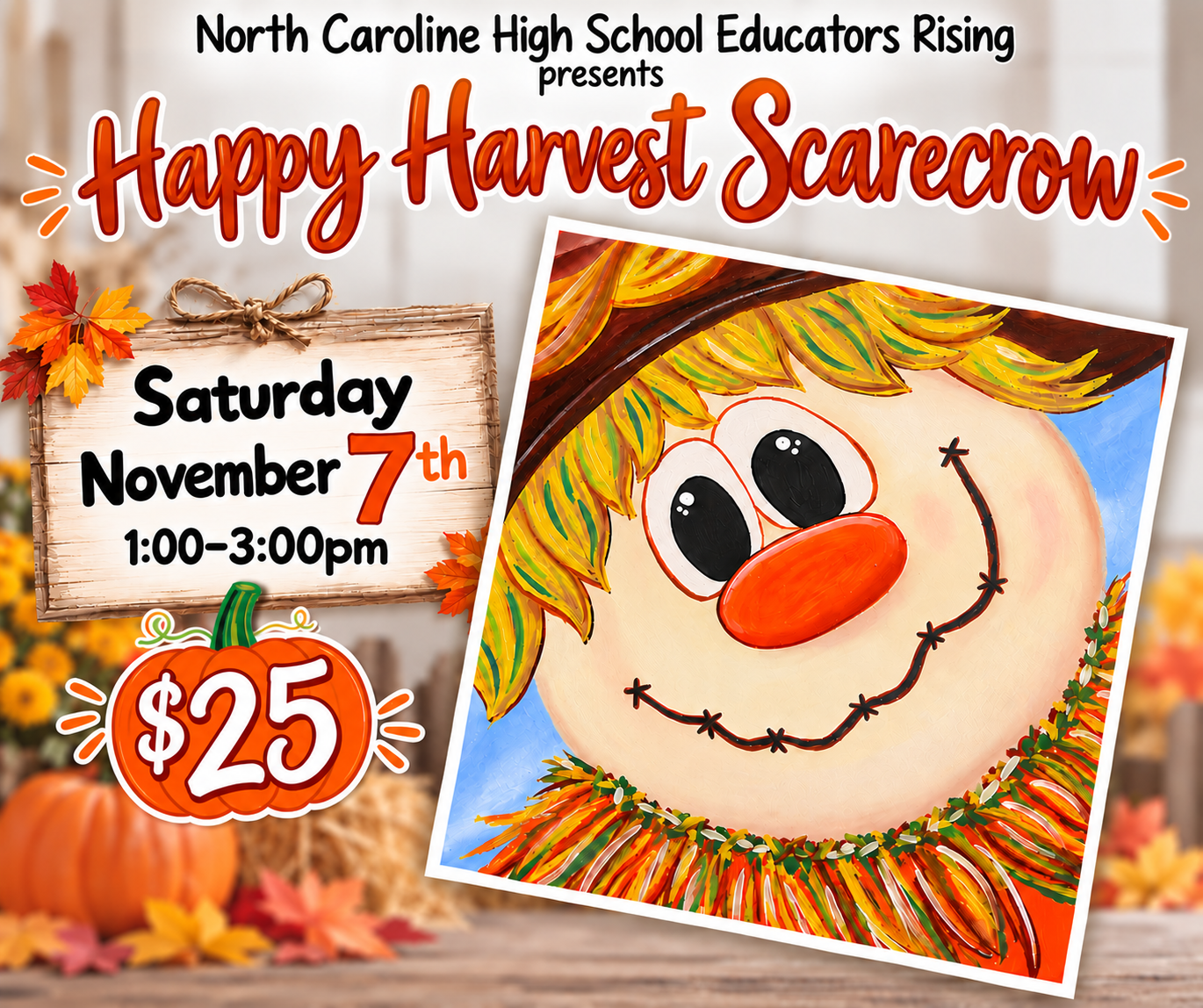 Happy Harvest Scarecrow Paint Fundraiser