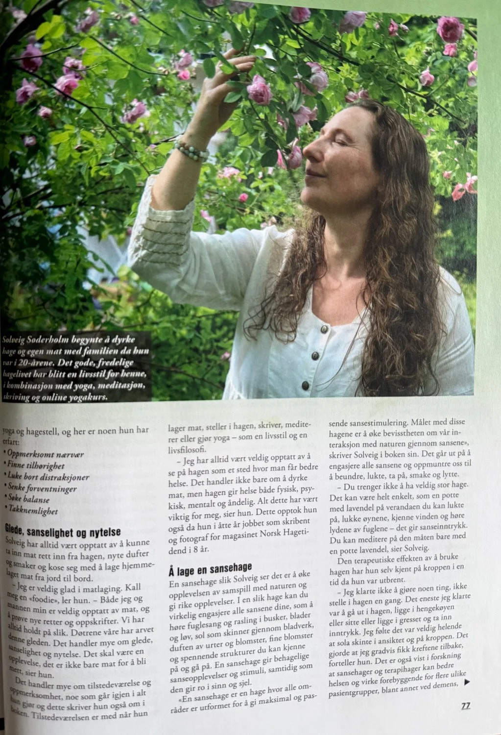 Forfatterintervju i magasinet Medium.
Magasinet Medium har skrevet en fin artikkel om Sanselig Hage og boken Hagelivet.  Hele artikkelen kan leses på medium – bli inspirert til å bruke hagen som en kilde til balanse, indre ro og ekte livsglede. (Arti