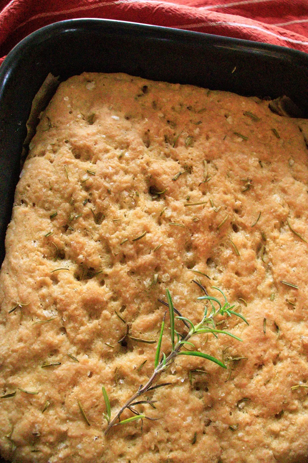 Landlig focaccia bakt med glutenfritt mel