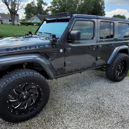 Custom Jeep Wrangler with Wheels and Tires, LED Lights, Lift Kit, Window Tint