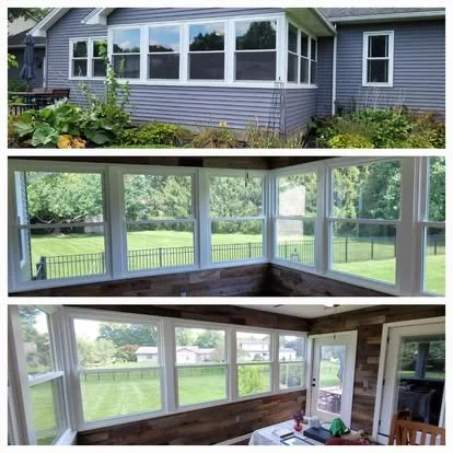 Residential window tint for sunroom on a home. 