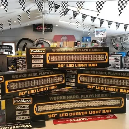 LED light bar displayed in showroom at Radical Design. 