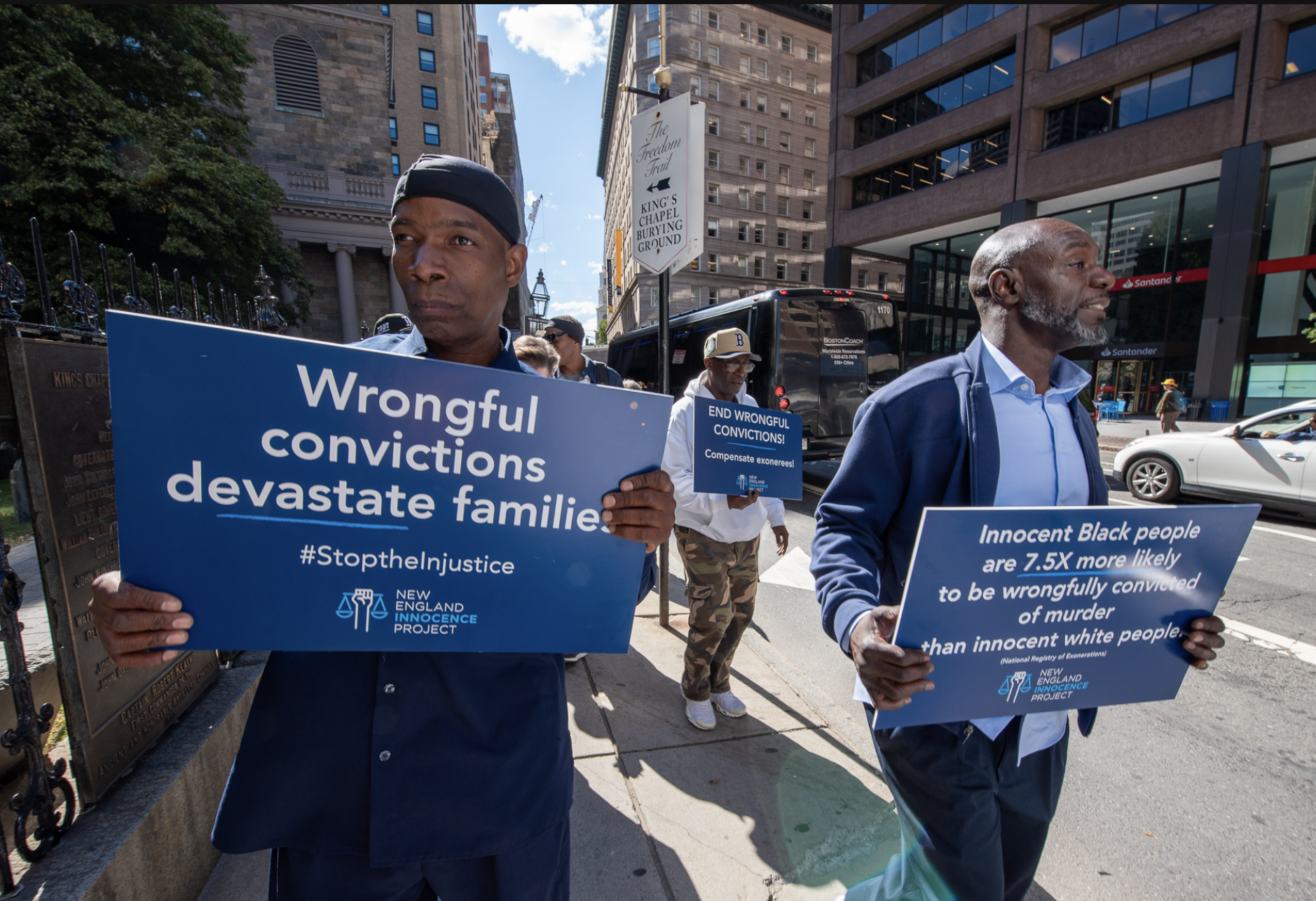 People marching at Wrongful Conviction Day