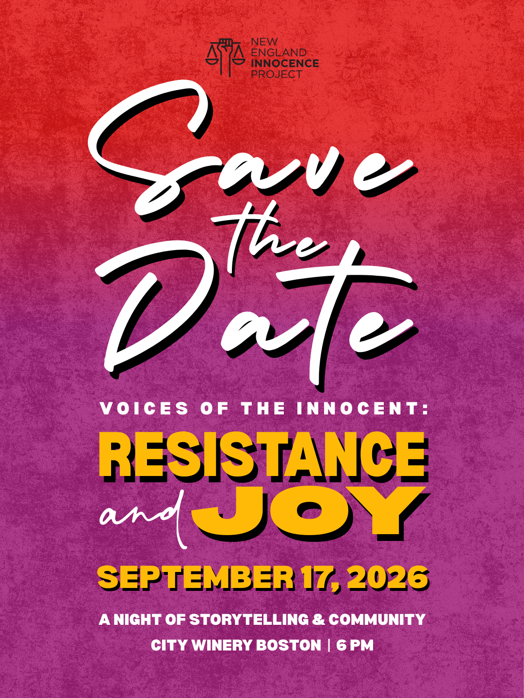 Save the Date: Voices of the Innocent, 9/17