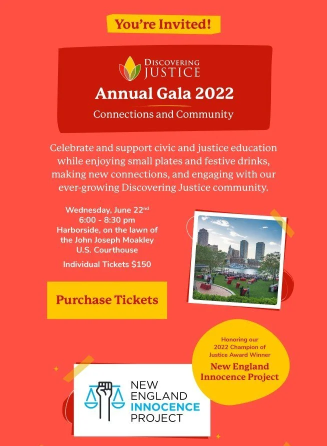 NEIP to be Honored at Discovering Justice 2022 Annual Gala, June 22