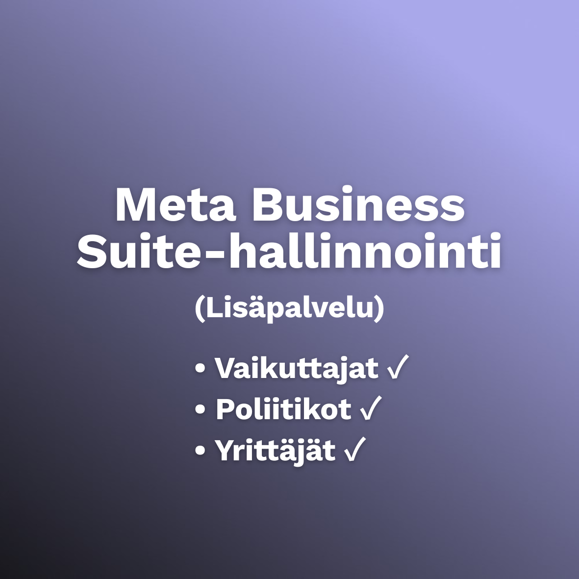 Meta Business Suite- hallinnointi