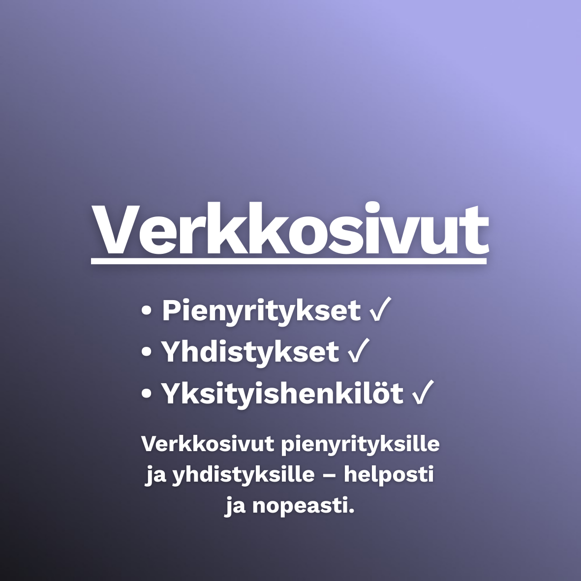 Verkkosivut pienyrityksille ja yhdistyksille