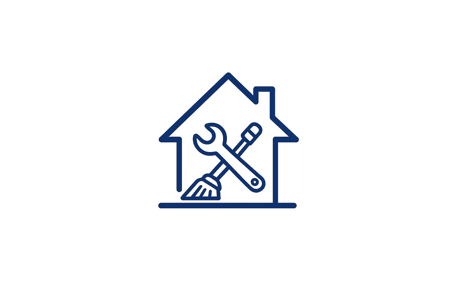 Icon of a house outline with a wrench and screwdriver crossing inside the house