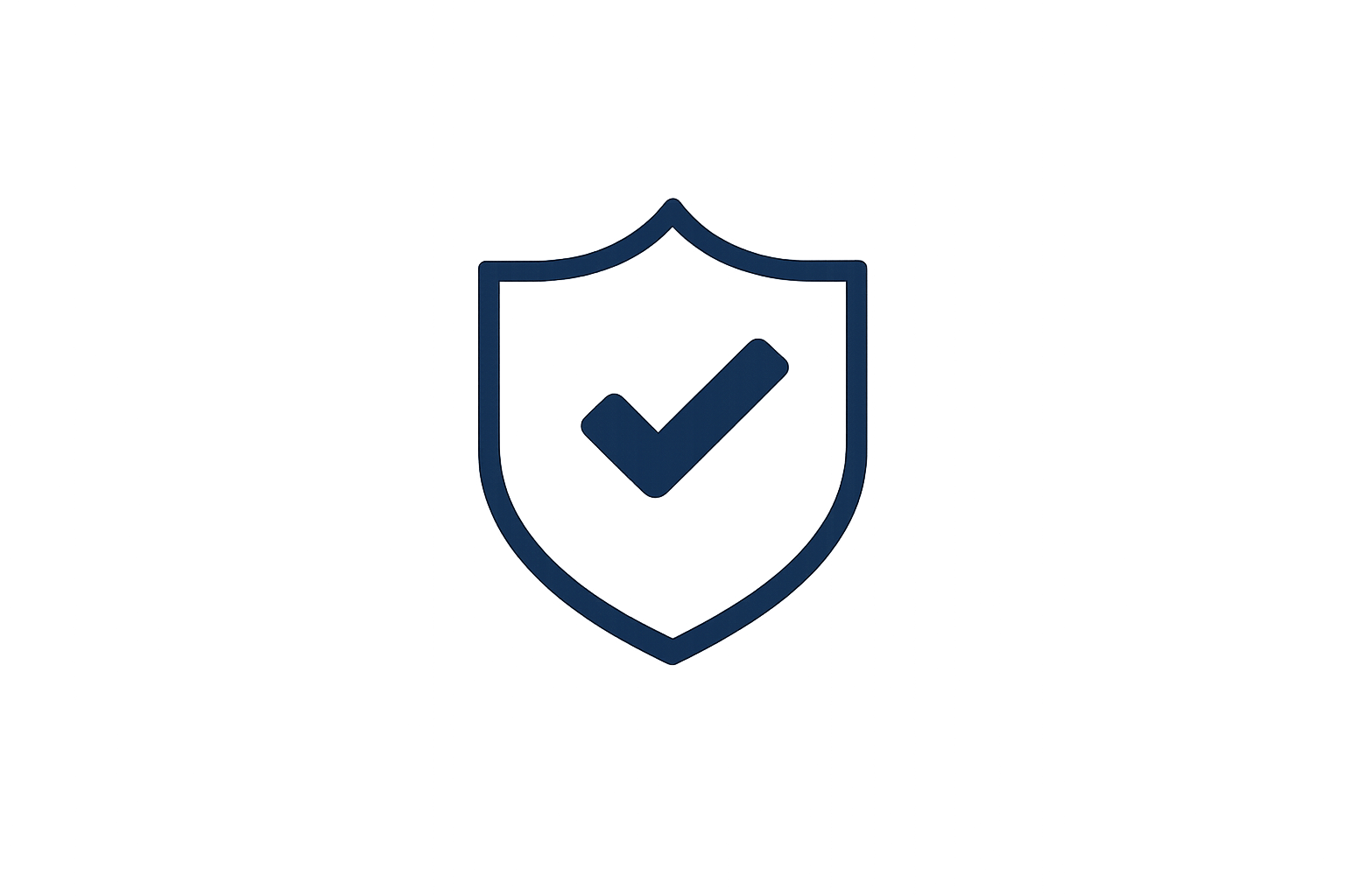 A shield icon with a check mark in the center, symbolizing security or protection.