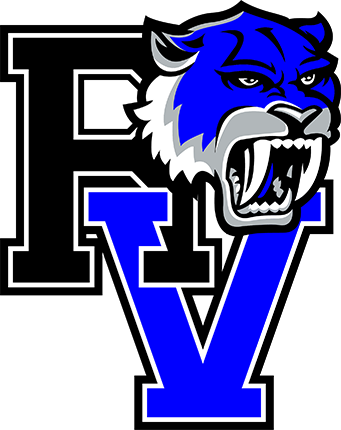 Graphic design featuring a large letter 'E' and 'V' with a stylized blue and white tiger head in place of the letter 'O', representing the EV logo.