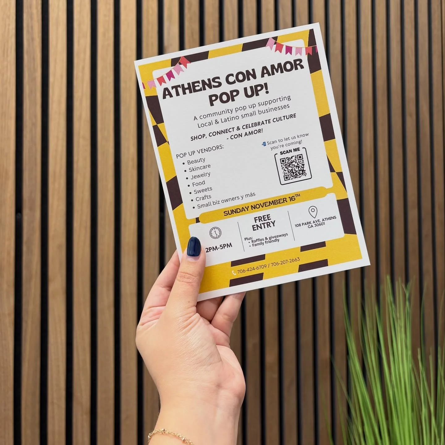 30+ Latino-owned businesses. Food, music, giveaways. Athens con Amor 🤎 Nov 16!