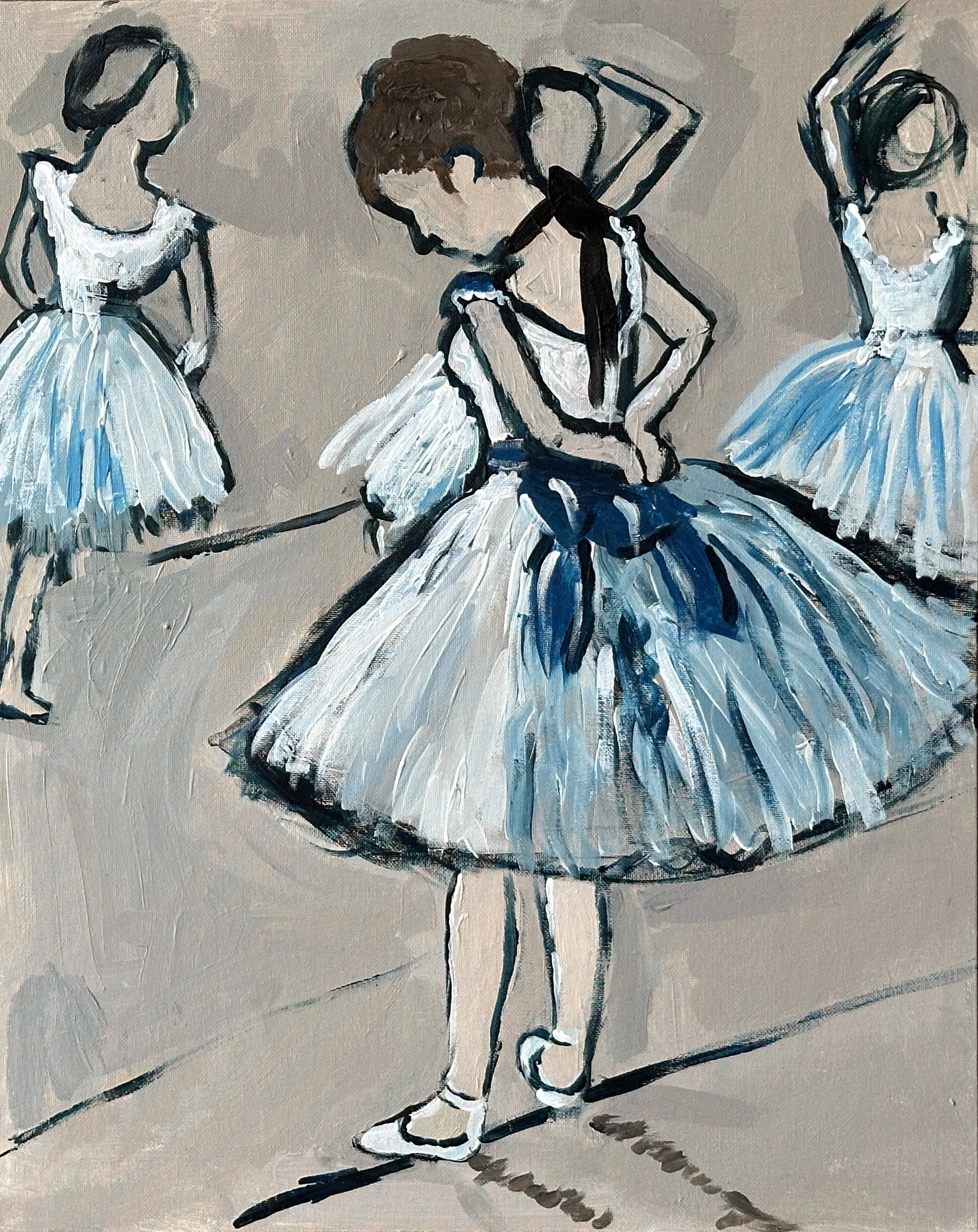 Acrylic ‘Dancer’
Sept. 20th, 2022
11x14 
Acrylic Painting

Painting inspired by Edgar Degas’s ‘Dancer’ using acrylic paint.
