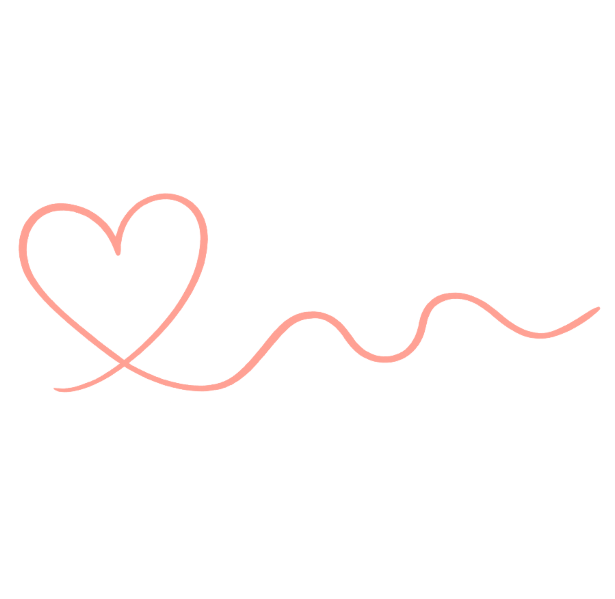 Abstract heart and map line illustration representing care and personal connection in travel.