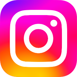 Instagram logo with pink, purple, orange, and yellow gradient background