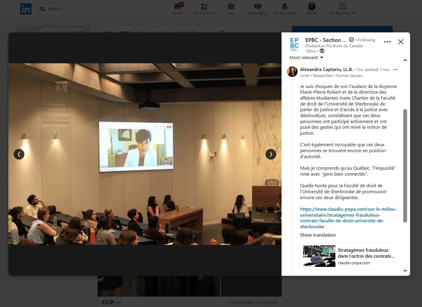 Alexandra Captariu Juge Fany O'Bonmsawin