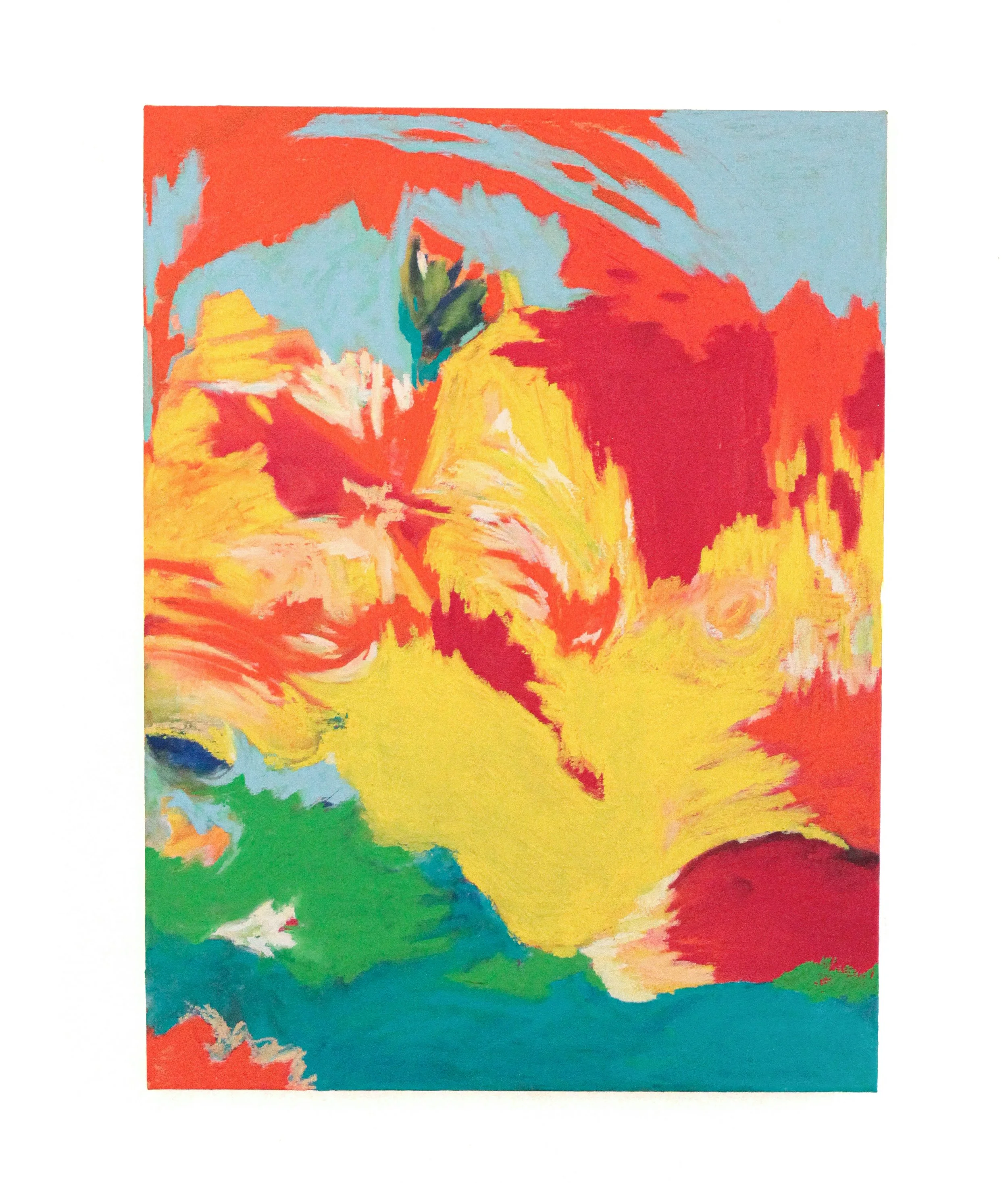 Eyes glimmering by a fire (Bastão a óleo sobre tela, 80×60cm, 2023)