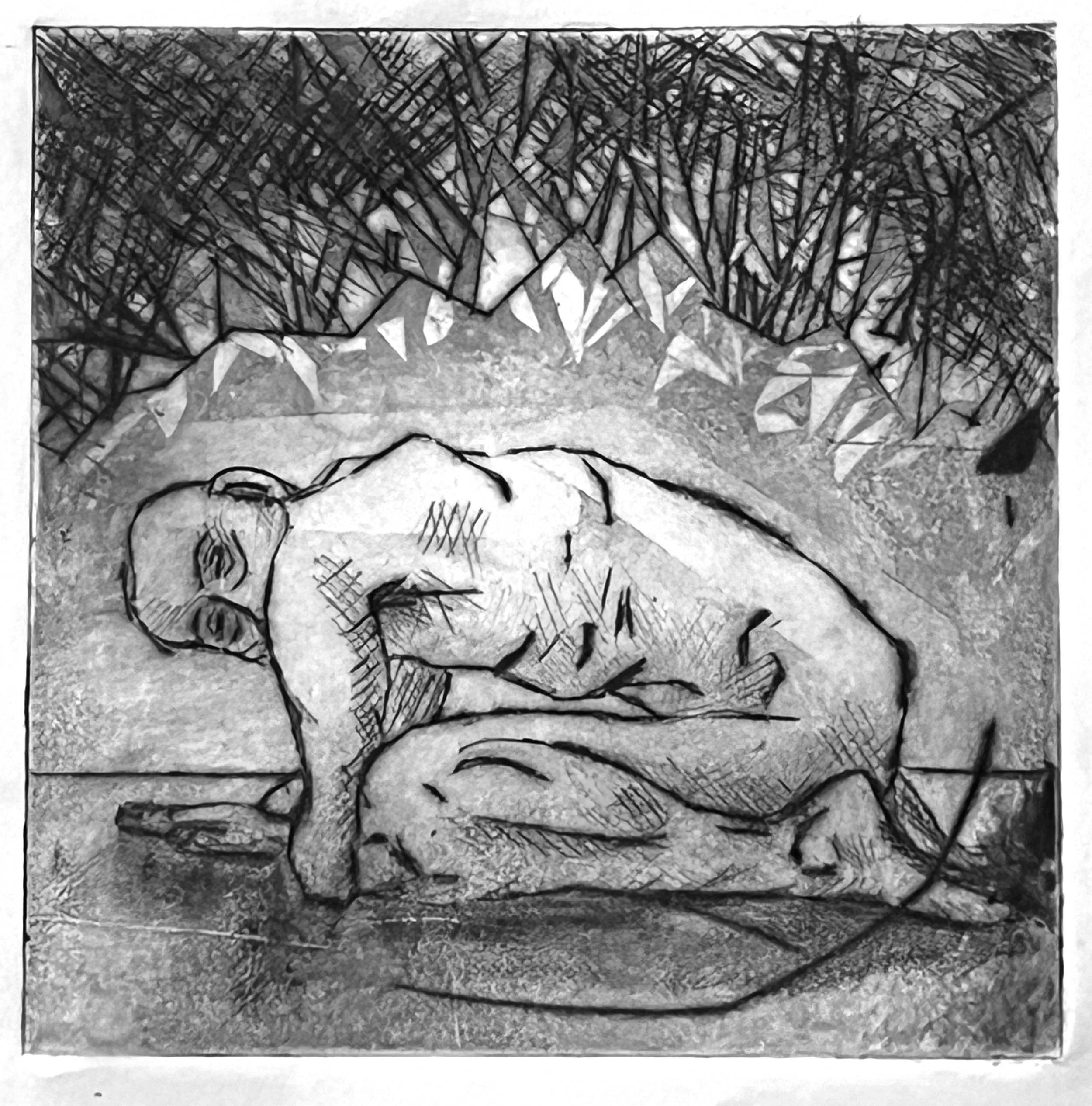 "INT.Self.5"
zinc plate etching on paper. 