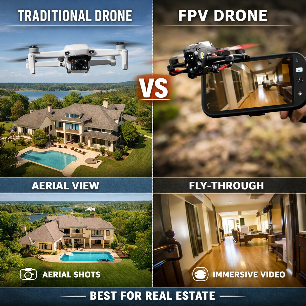 FPV Drone vs. Traditional Drone for Real Estate