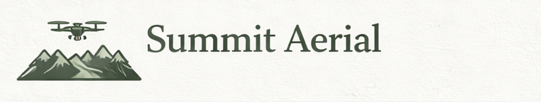 Logo for Summit Aerial featuring a stylized mountain and a drone.