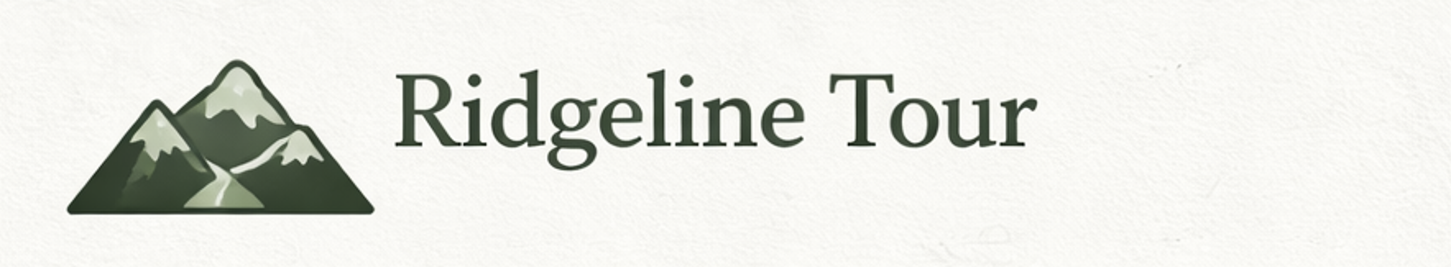 Graphic logo with mountains and text saying "Ridgeline Tour"