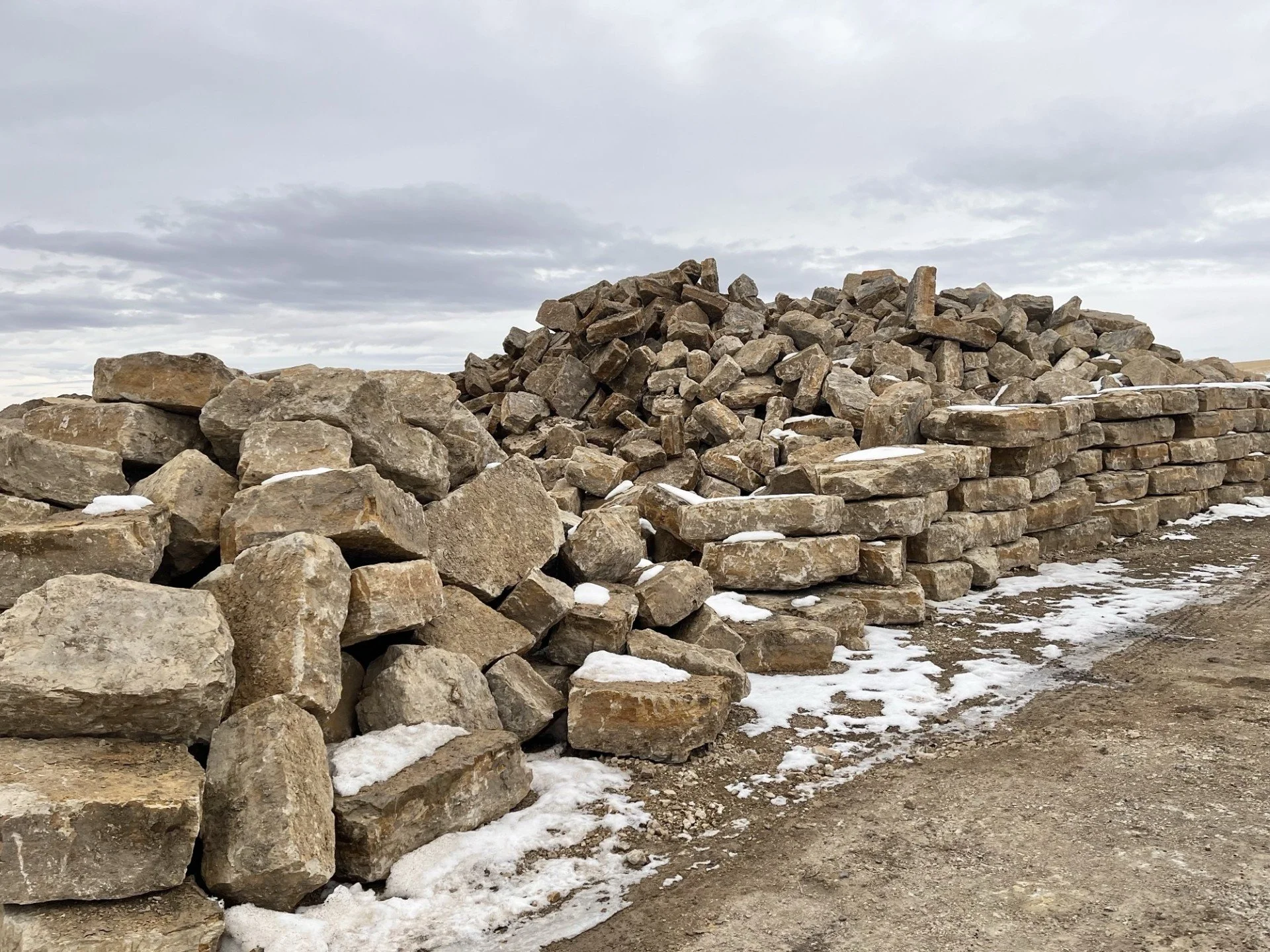 12 inch wall stone ready to move out to projects. 