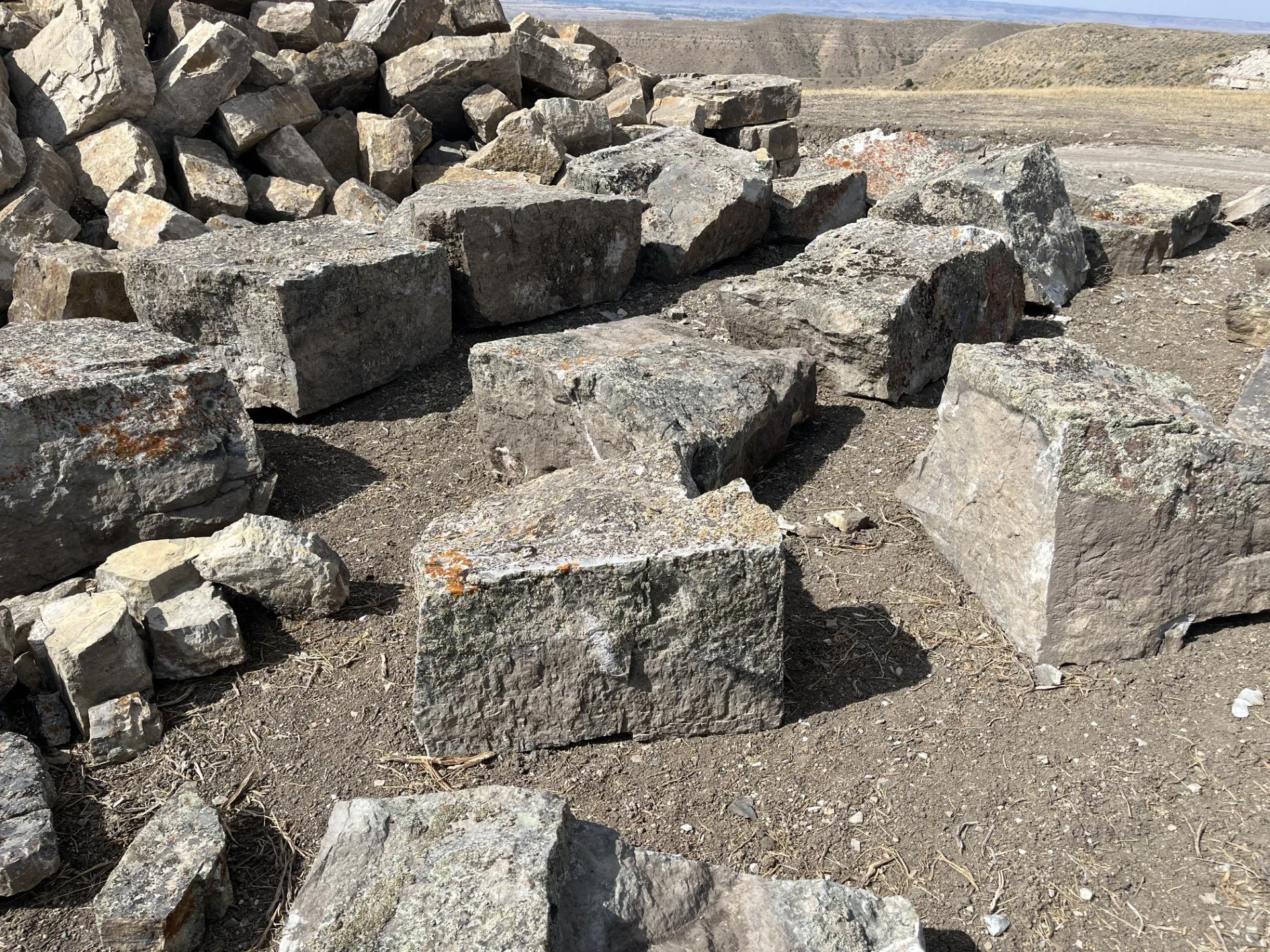 These stones have been exposed over hundreds or thousands of years and are literally alive with moss and lichen. 