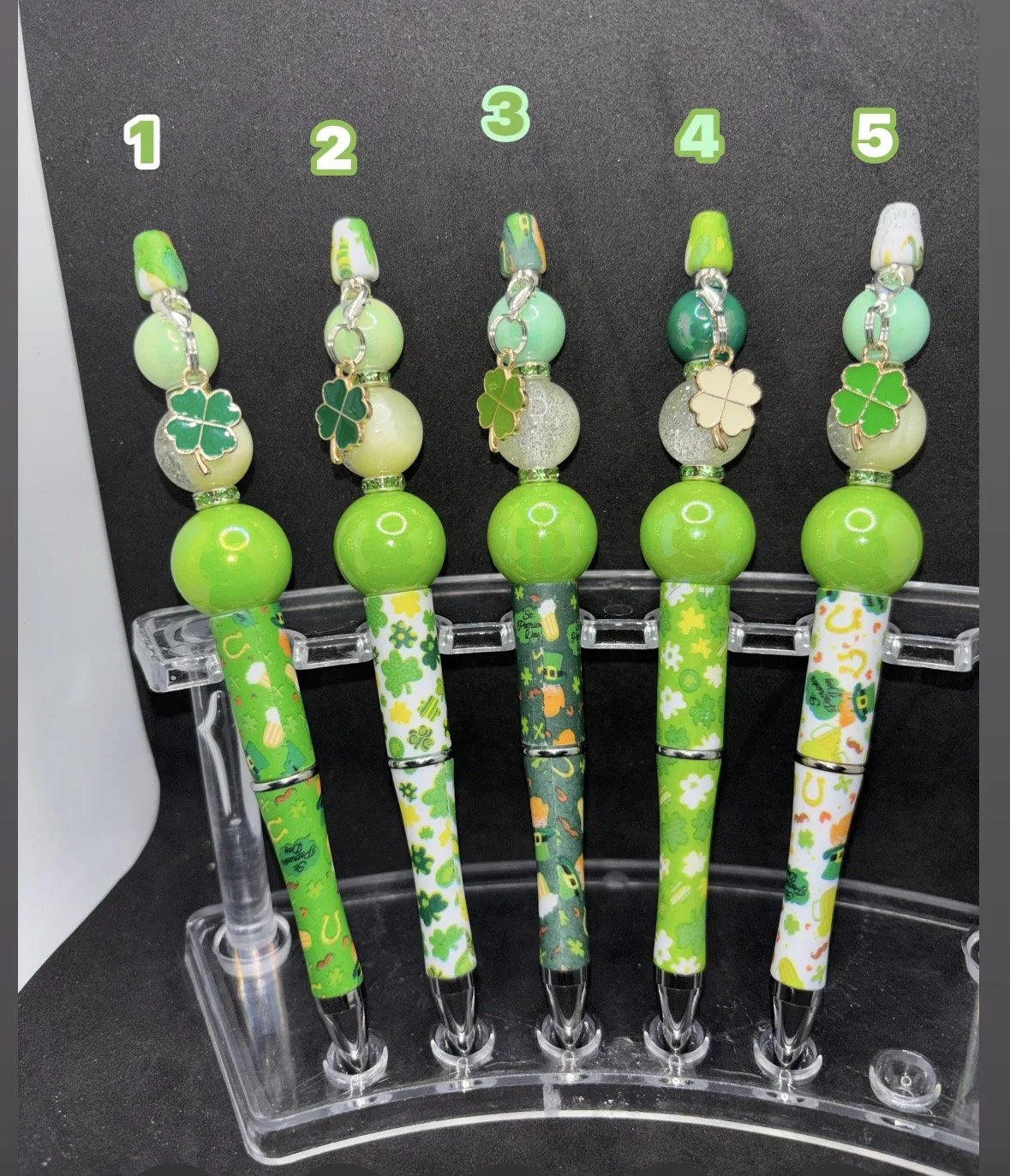 Shamrock Style Beaded Pens