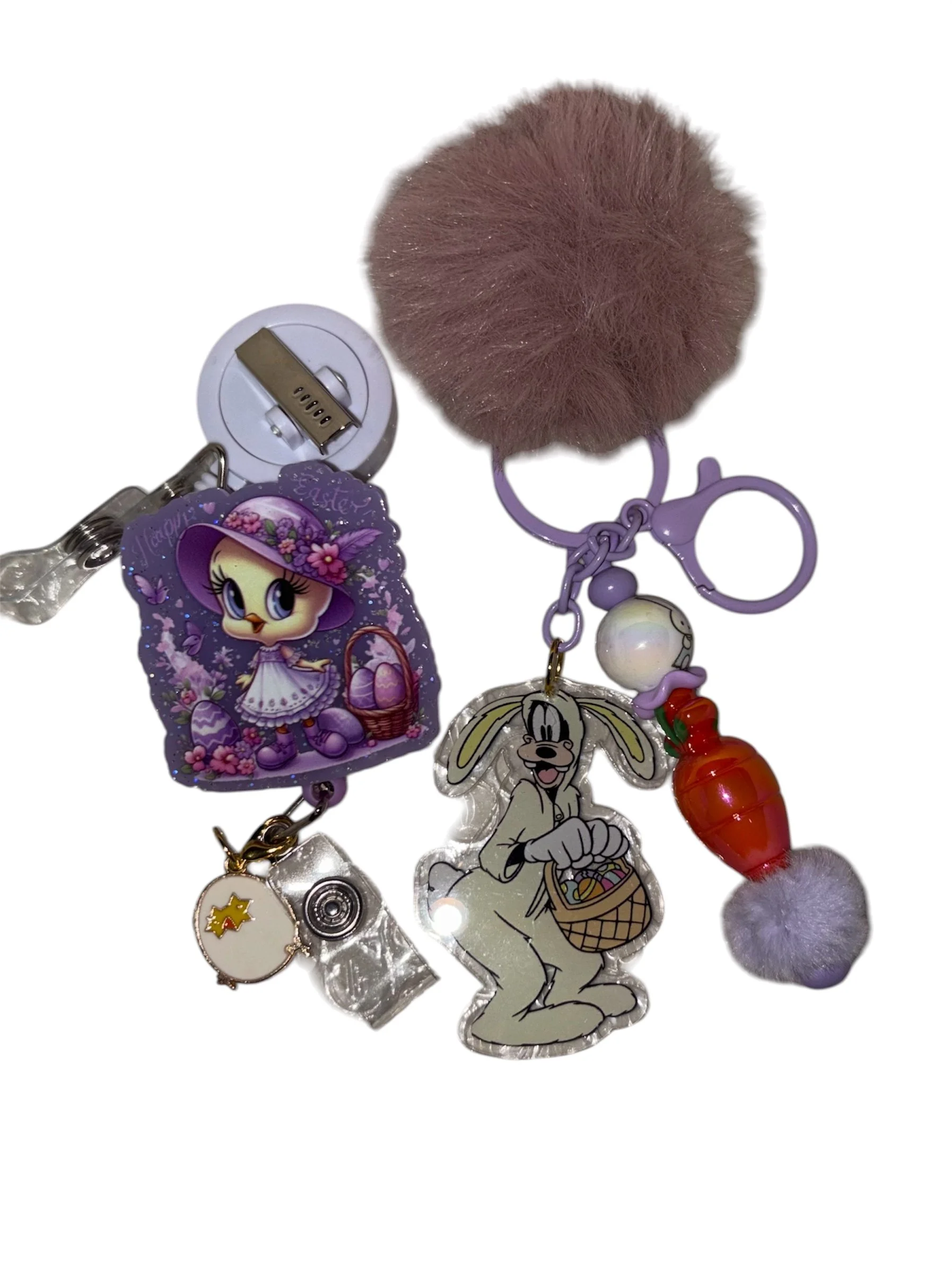 Easter Grab & Go Duo | Classic Badge Reel & Keychain Set