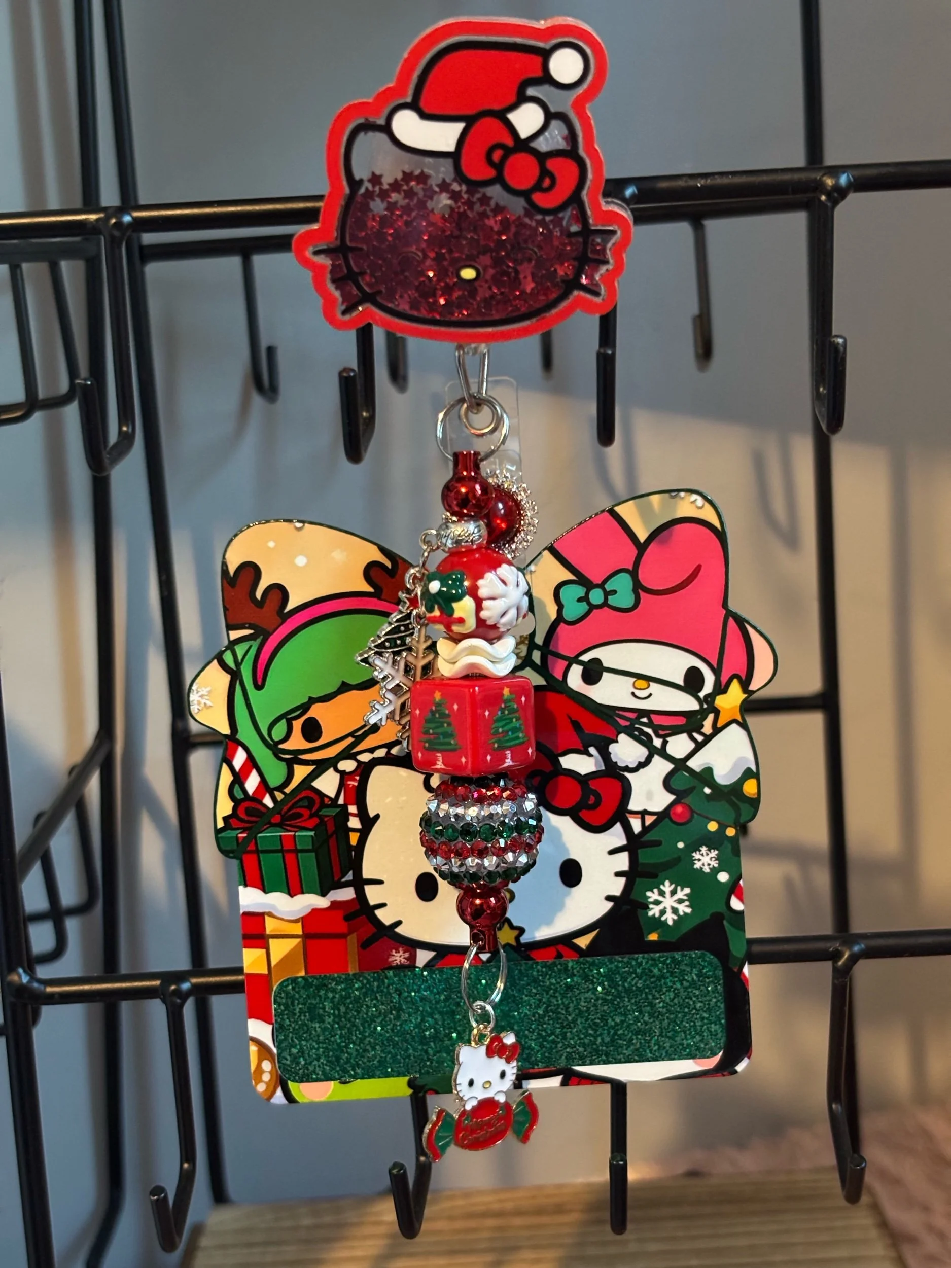 Hello Kitty & Friends Christmas Shaker Badge Buddy — Custom Name & Job Title Upgrade Available