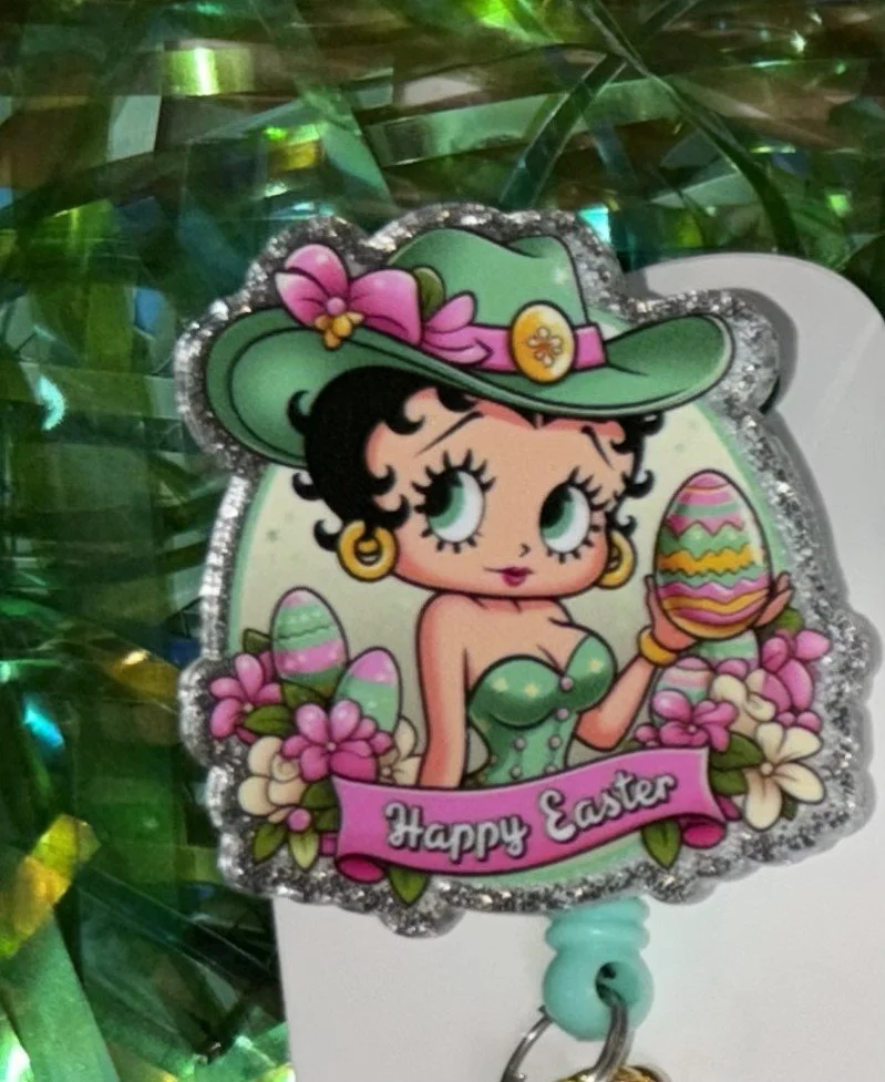 Betty Boop Spring Badge Reel - Mint