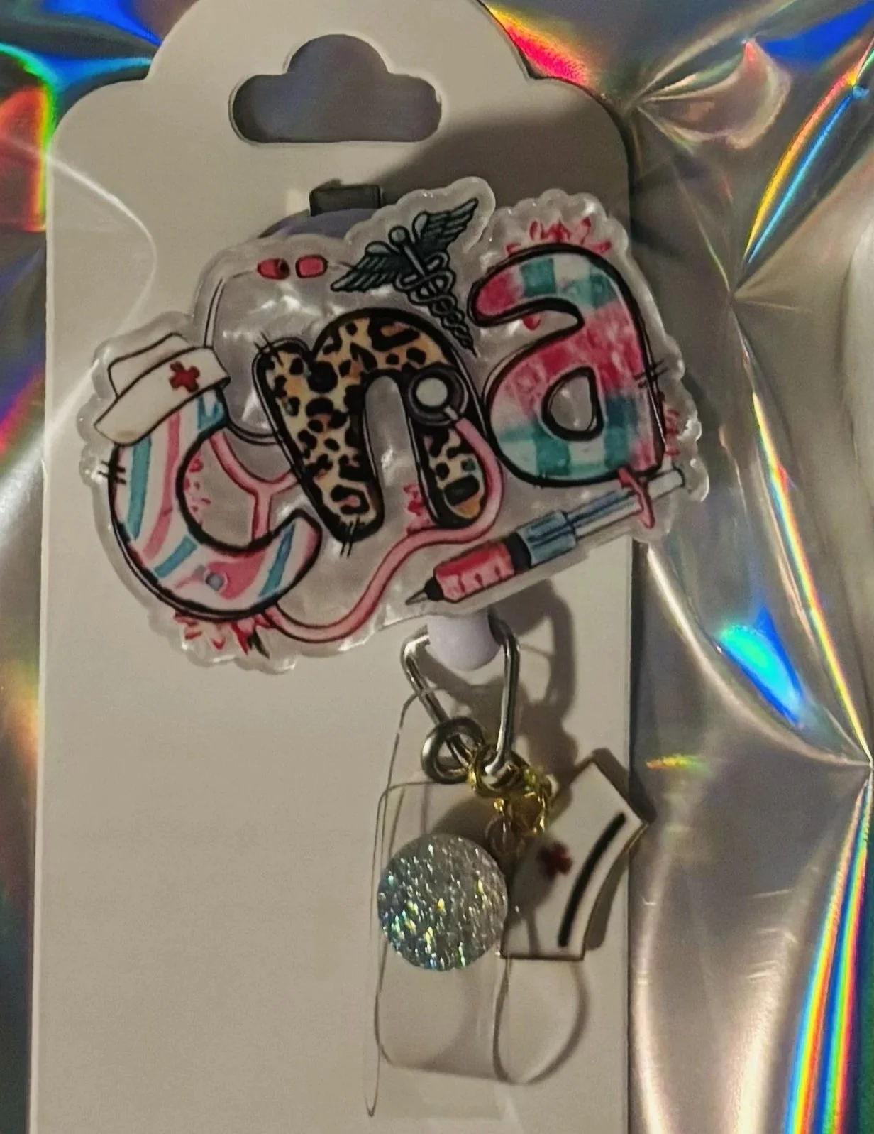 🩺 Medical Leopard Print CNA Badge Reel