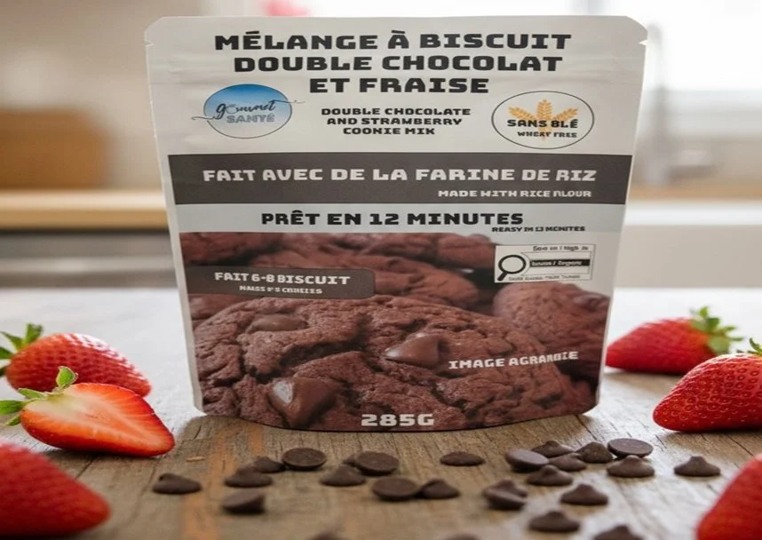 Mélange biscuit double chocolat et fraise