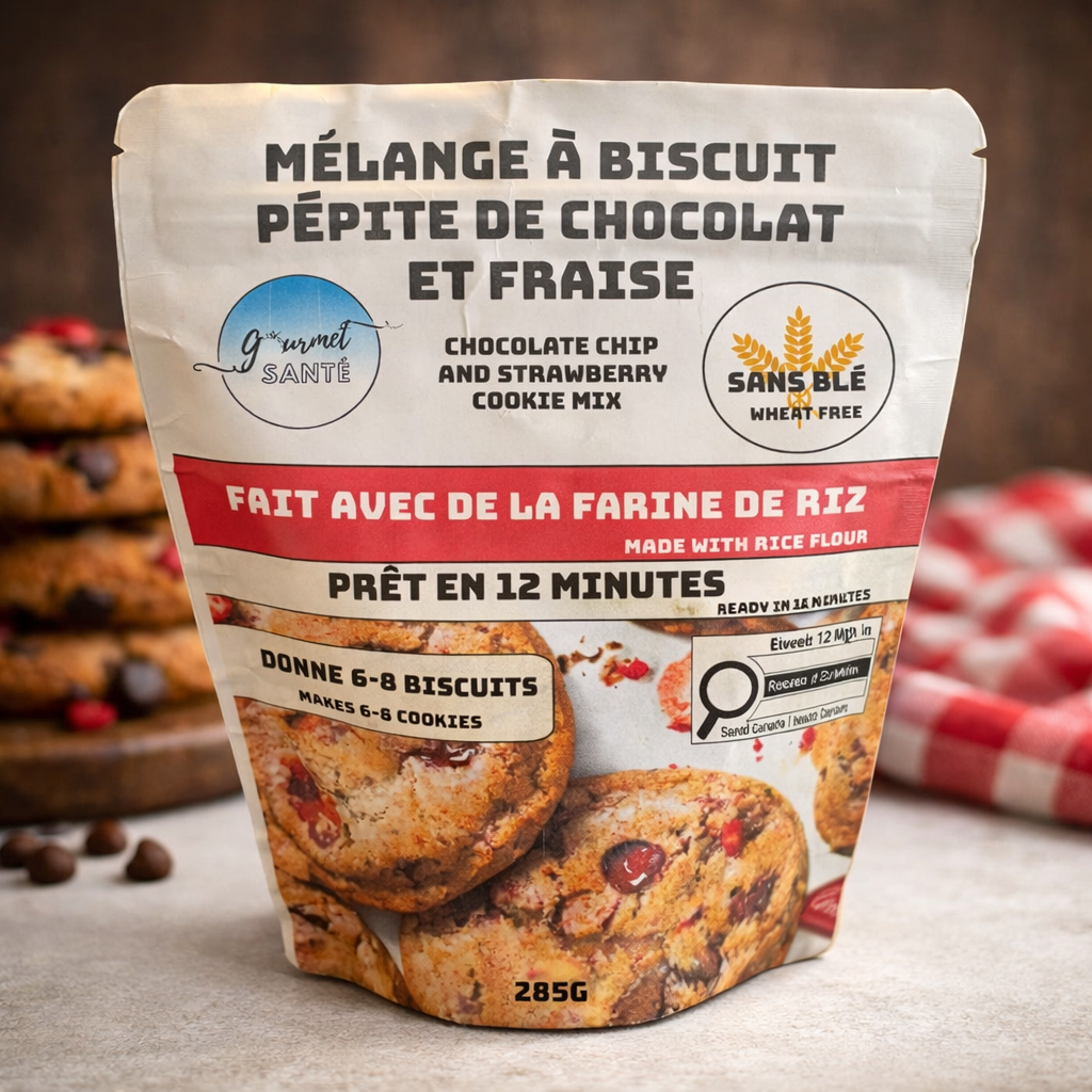 Mélange à biscuit pépite de chocolat et fraise