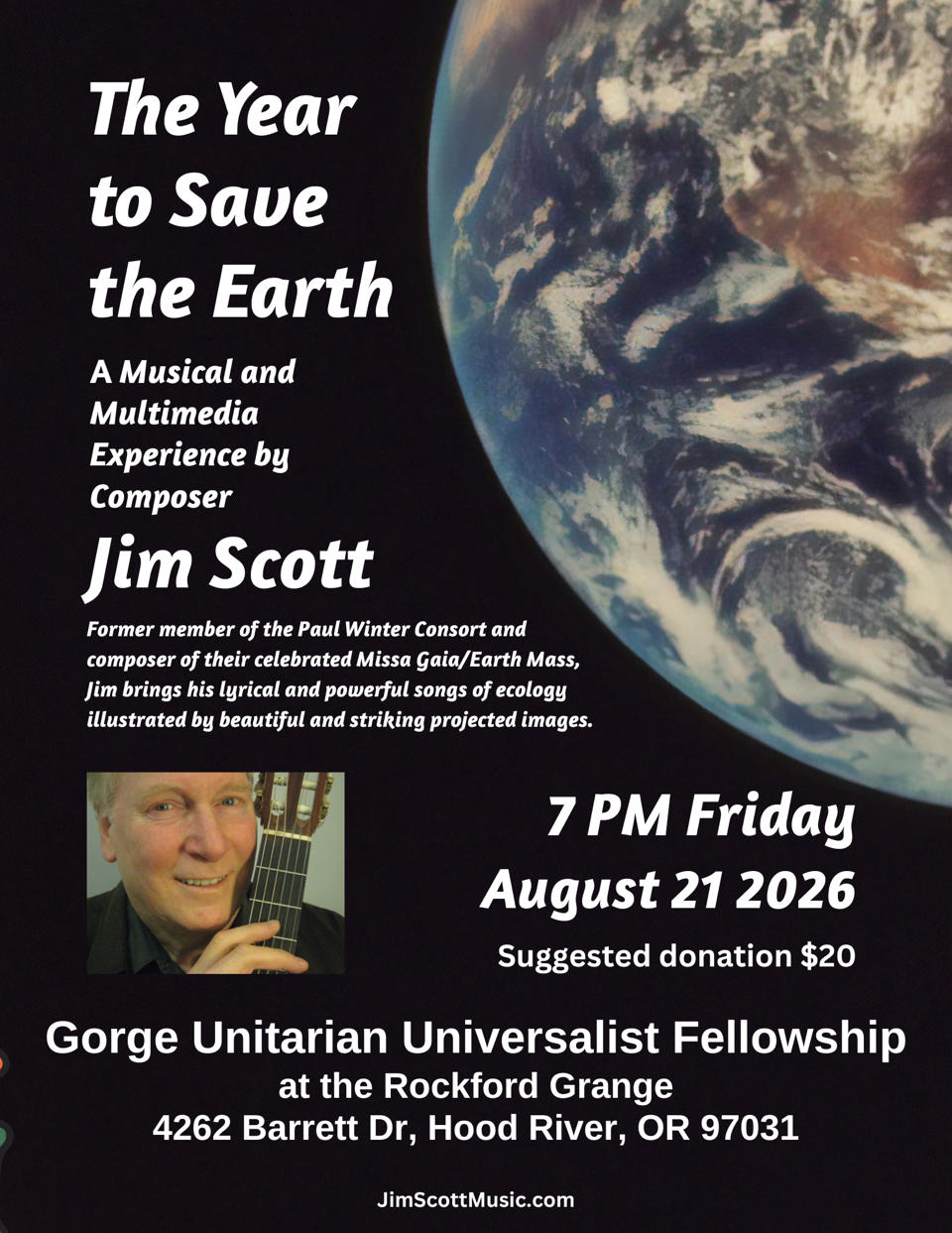 The Year to Save the Earth: Jim Scott Music and Multimedia Experience