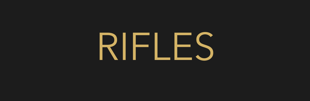 Black background with the word 'RIFLES' in large, gold-colored text.