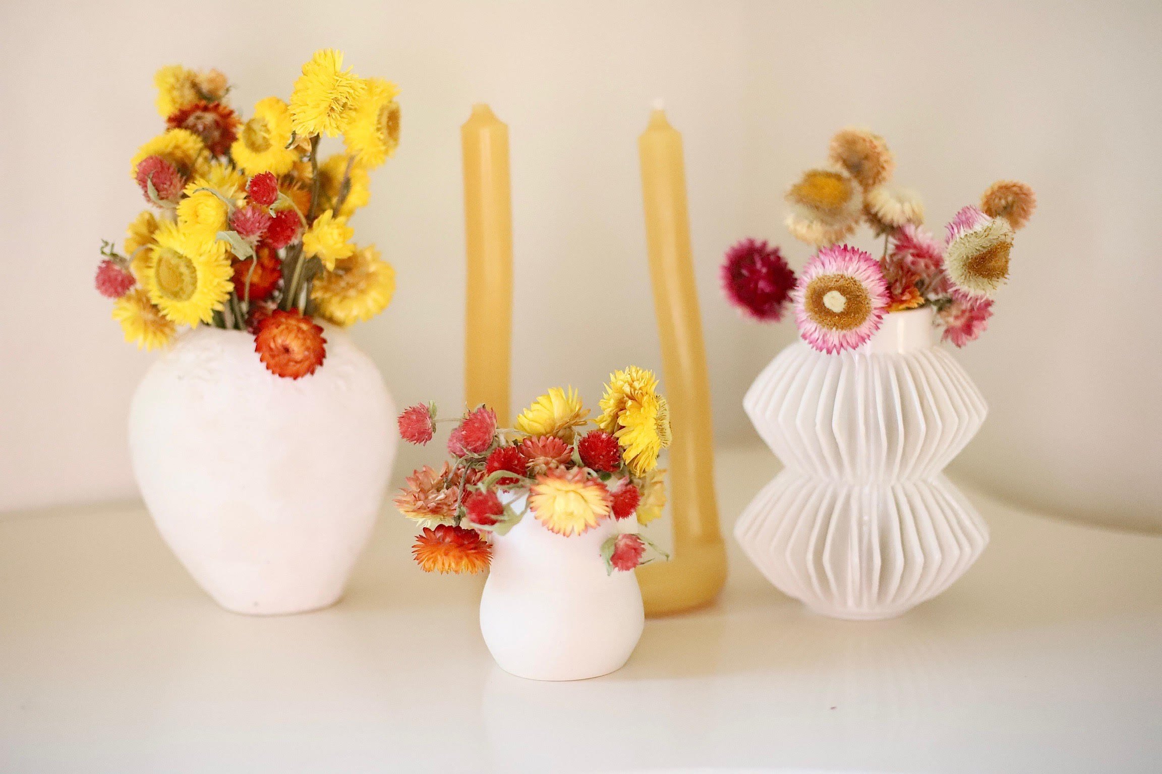 Dried arrangement w/vase