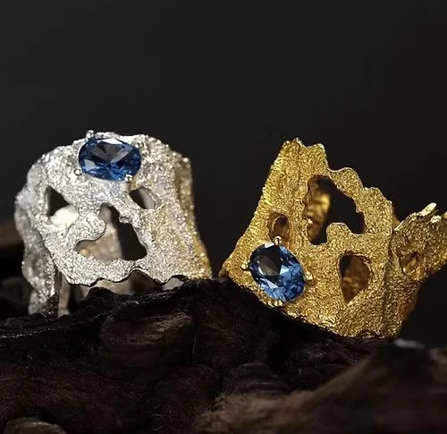 Artisan Hand Carved Organic Textured Statement Ring