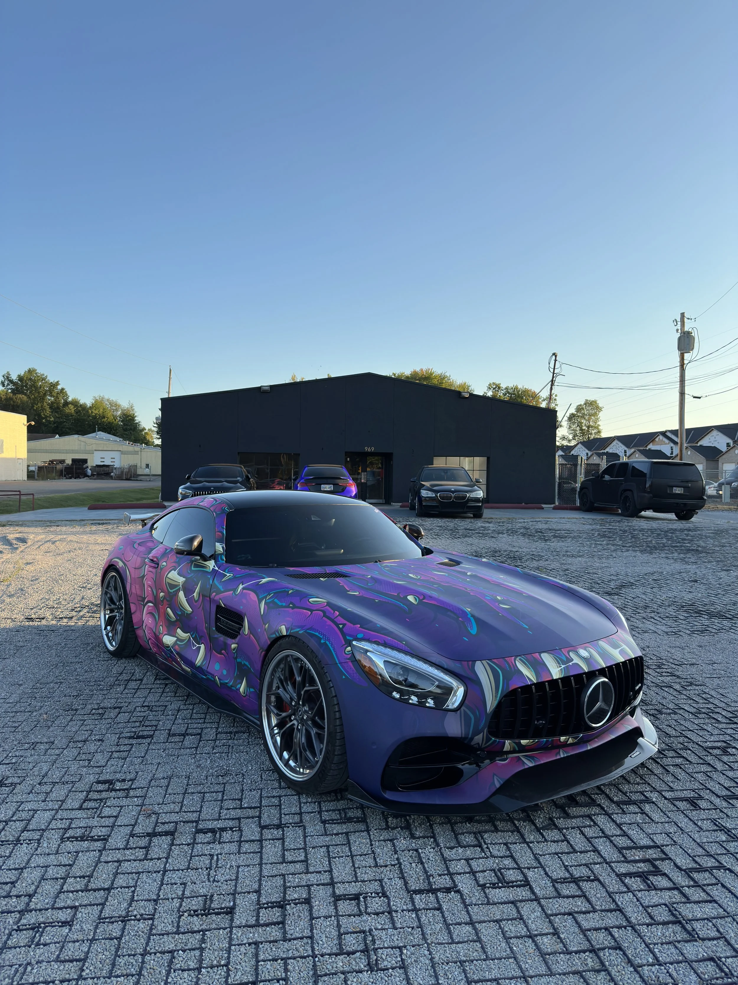 Mercedes AMG GTS custom printed color change wrap.