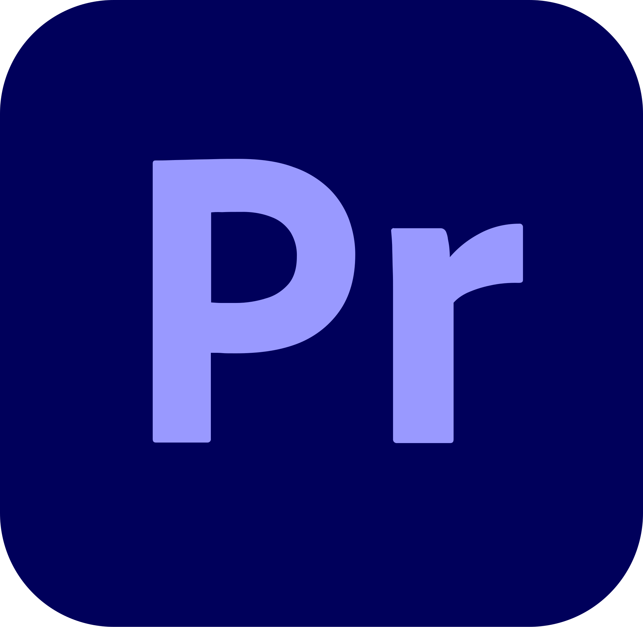 Google Photos app icon with a dark blue background and a large light purple "P" and smaller purple "r".