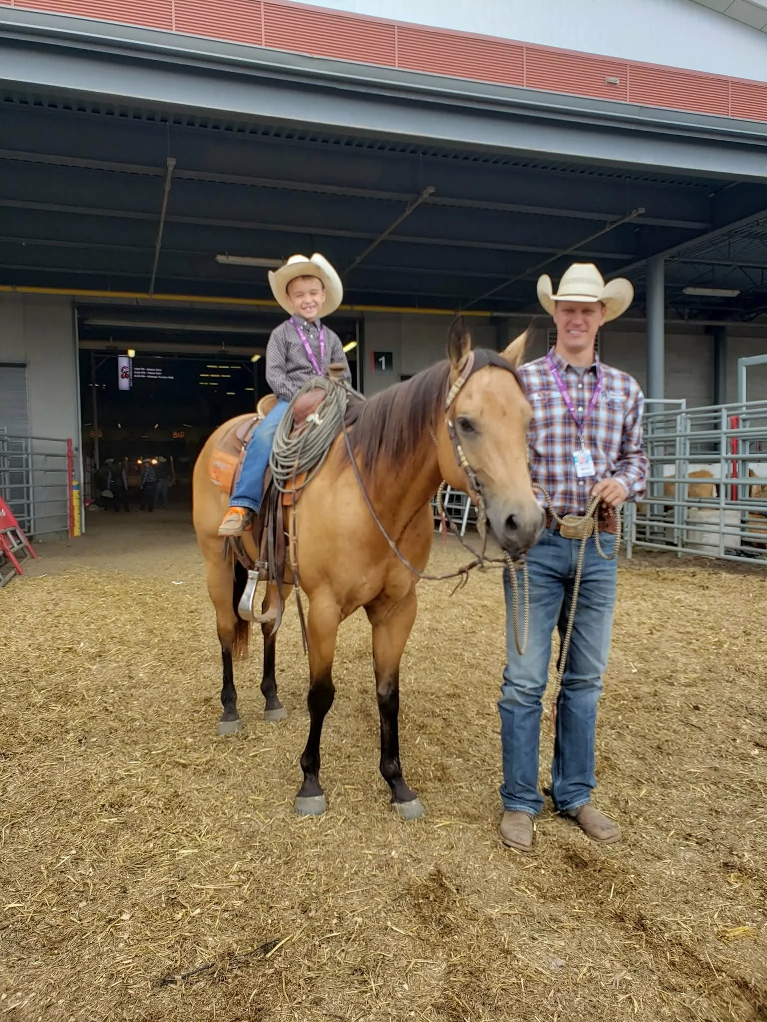 Rhyder Rushing, Josh Rushing and AQHA Gelding "Buck".