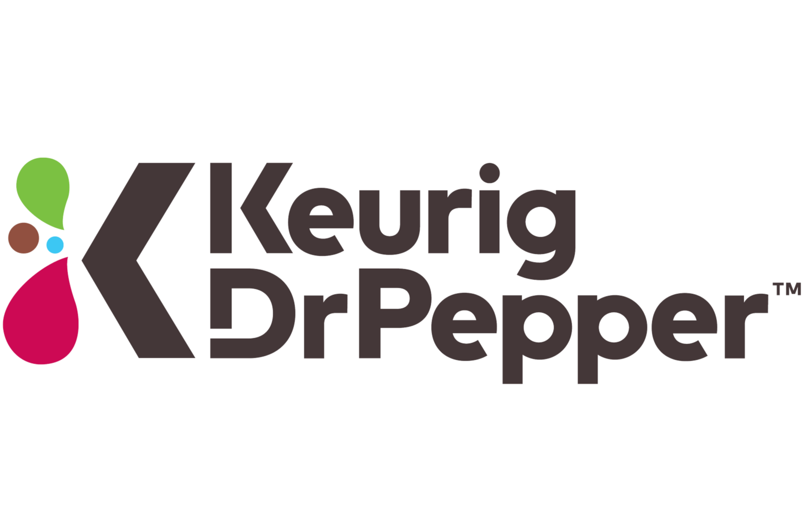 Keurig Dr Pepper logo featuring colorful droplets and text.