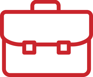 Red briefcase icon.