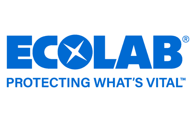 Ecolab logo in blue with the slogan 'Protecting What's Vital'