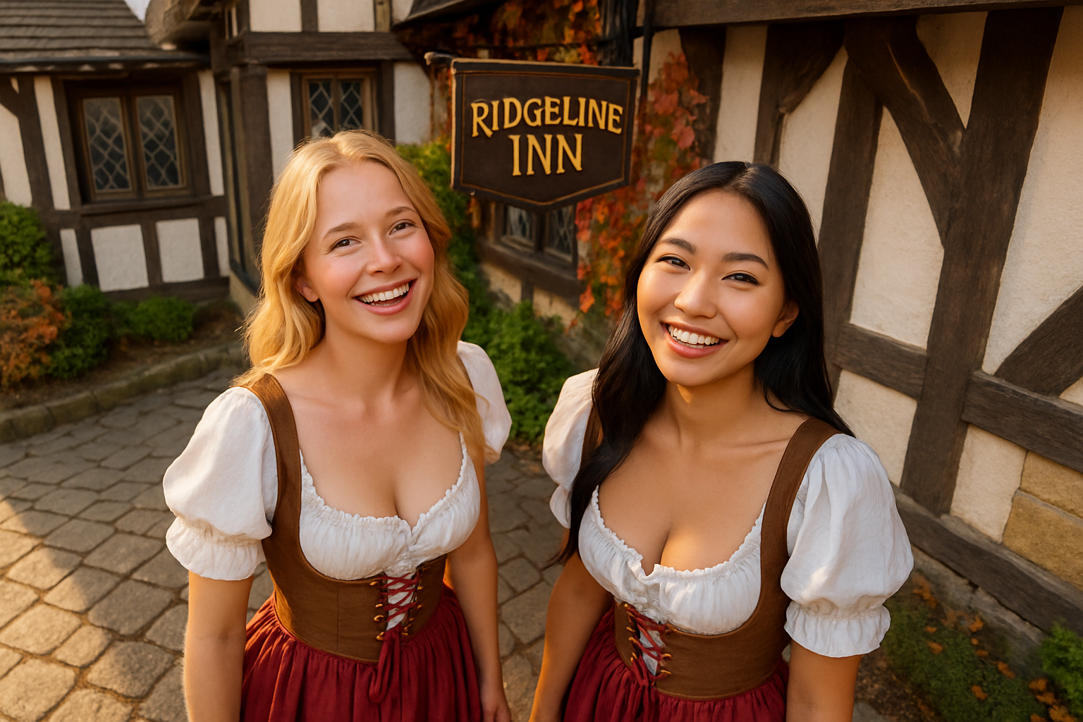 Sol Three - Barmaids outside the Inn smiling.png