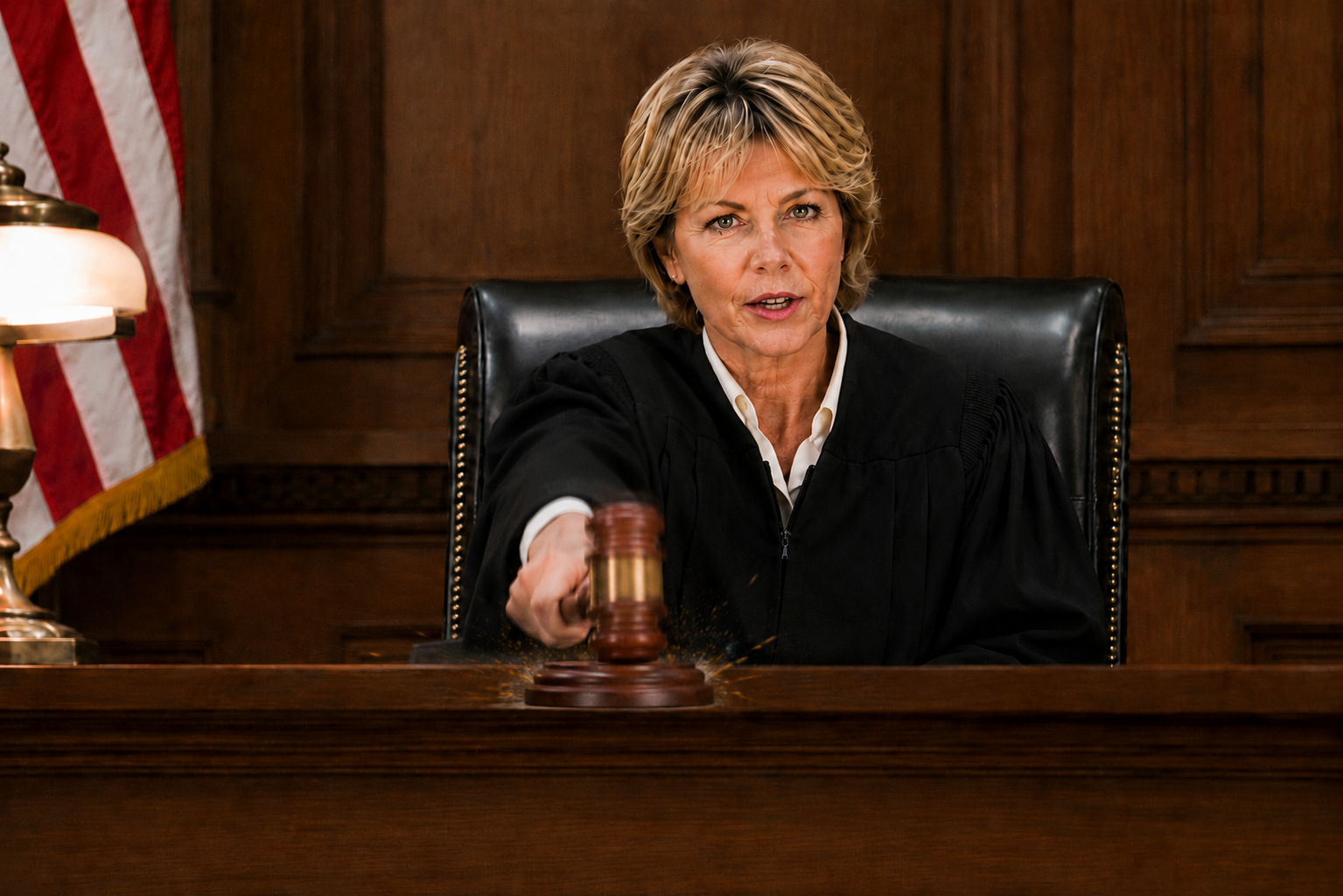 Judgement - Caroline hitting gavel.png