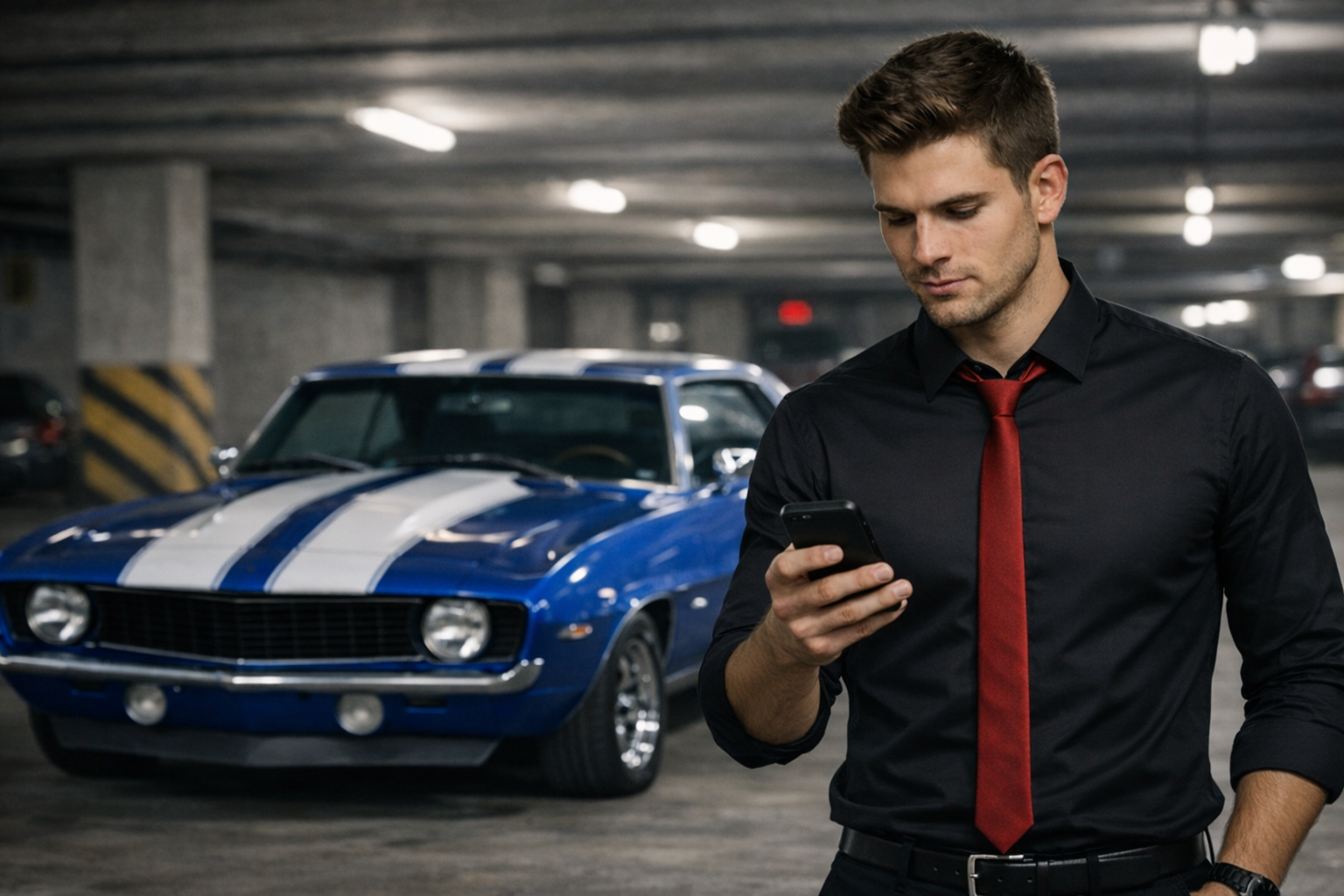 Joey Longo - texting in underground garage.png