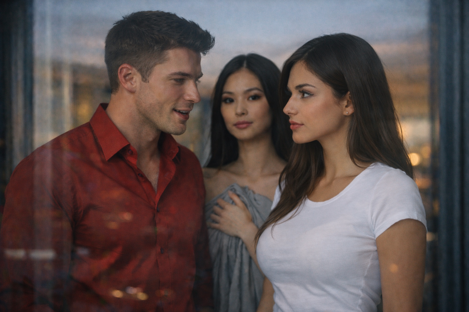 Joey Longo - Joey with girls at window.png