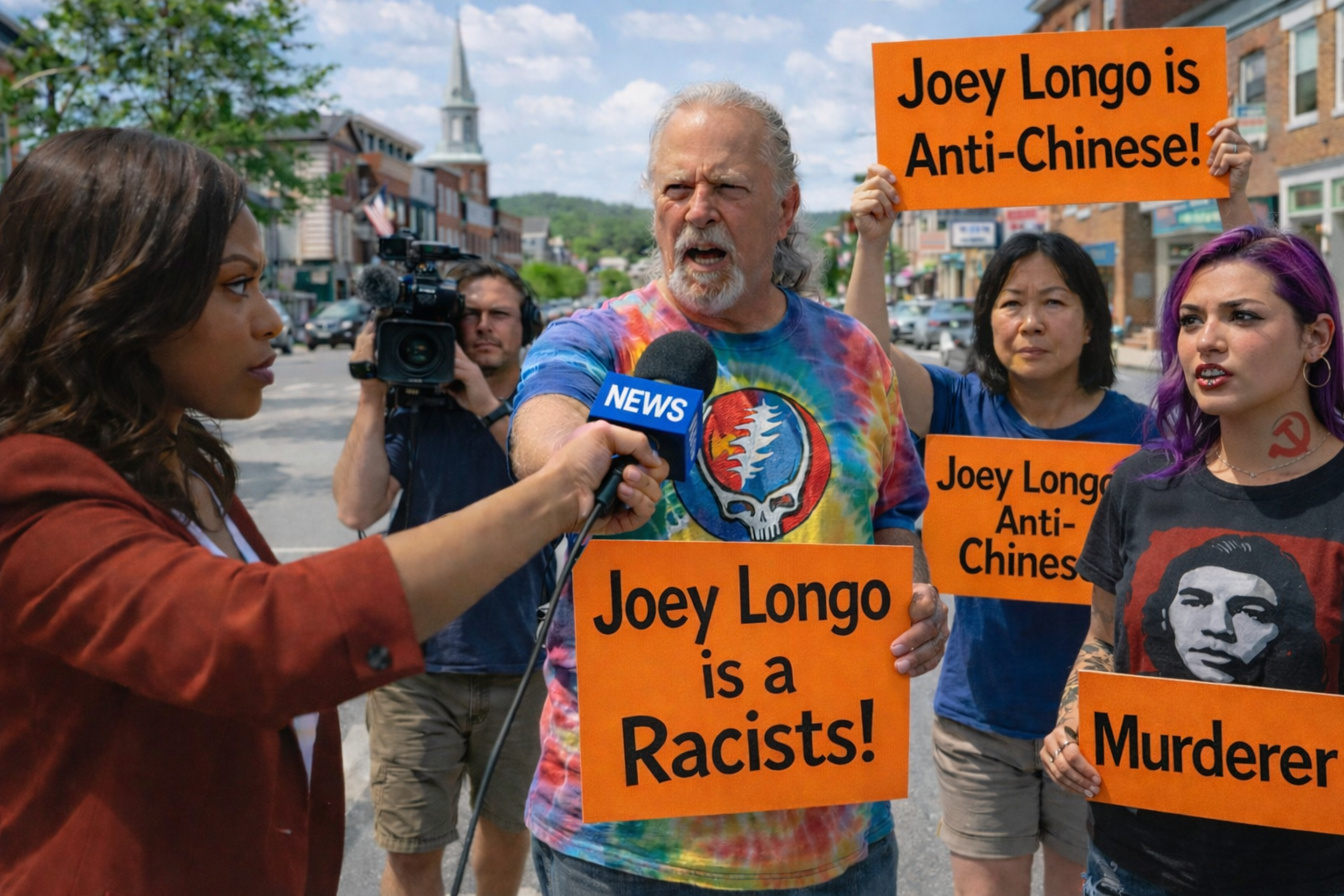 Joey Longo - Trisha interviewing protesters.png