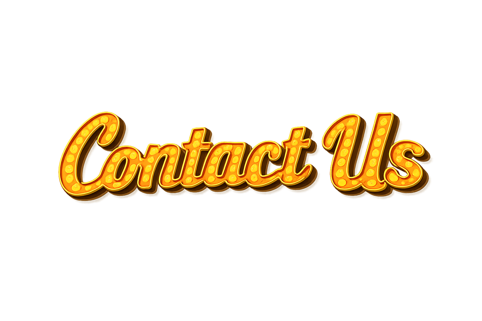 Bright yellow neon sign reading 'Contact Us' on a dark background.